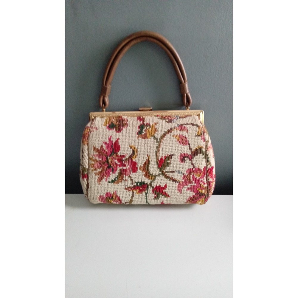 Vintage Floral Tapestry‎ Handbag Top Handle Purse Evening Bag Small